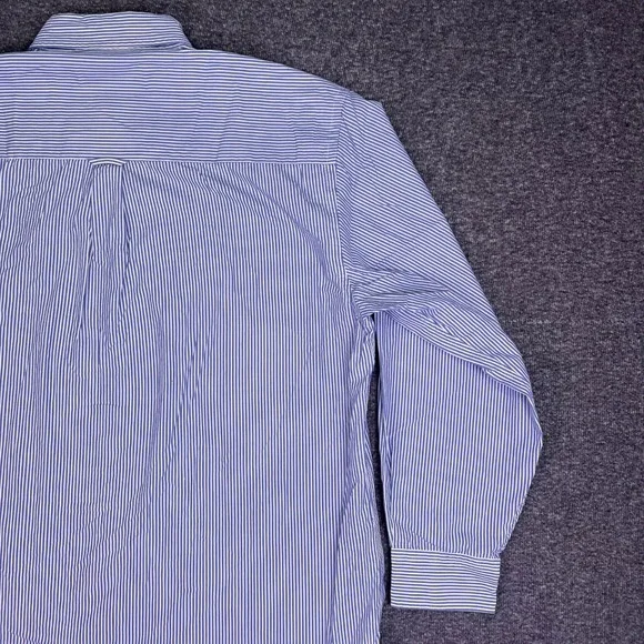 VTG Fairway & Greene Shirt Men L Blue Stripe Club Long Sleeve Preppy Golf Button - Picture 14 of 16